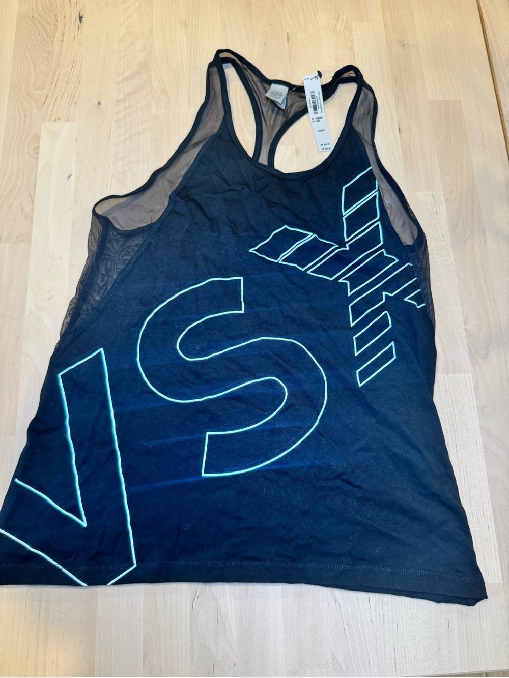 VSX Black Mesh Racerback Tank with Neon Trim